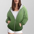 thumbnail image 4 of Towmus Zip Up Hoodie Women Trendy Gradient Printed Long Sleeve Full Zipper Plus Size Coat Fall Jacket Hooded Sweatshirt With Pockets, 4 of 6