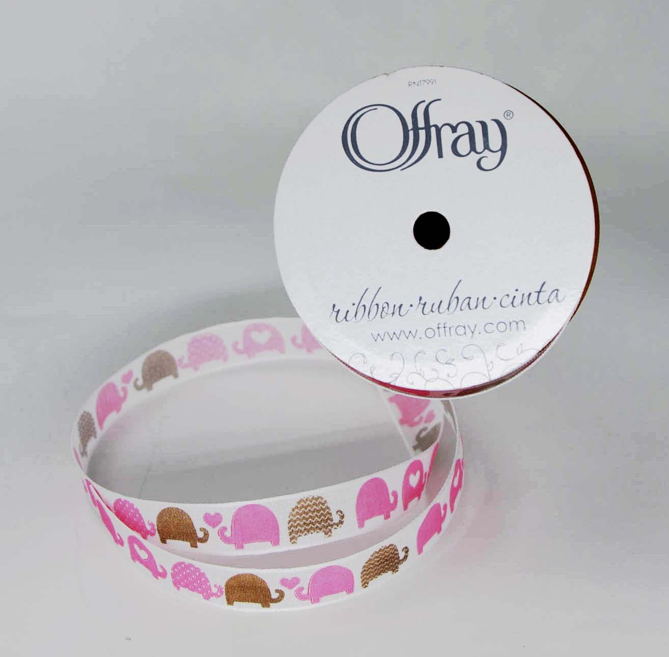 Offray Ribbon, Carnation Pink 5/8 inch Woven Ribbon, 9 feet