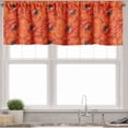 thumbnail image 3 of Ambesonne Orange Valance & Curtain, Poppy Flower Romance, 55"x24", Burnt Orange Yellow, 3 of 6