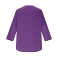 thumbnail image 6 of UAMVSH Women 3/4 Length Sleeve Shirts Soft Fall Loose Fit Crew Neck Workout Tops Casual Solid Color Curved Hem Athletic Tees (XX-Large,Purple), 6 of 6