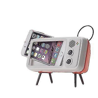 Altavoz Bluetooth inalámbrico, soporte para teléfono móvil de TV retro???¿Naranja??‰