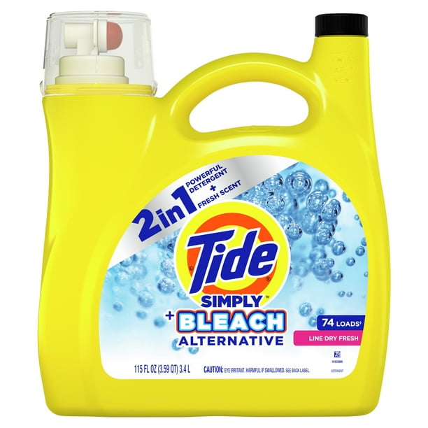 Tide Simply Bleach Alternative Liquid Laundry, 2 in 1 Powerful
