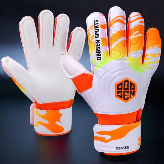 OBBSEN Colorful Soccer Goalkeeper Gloves, 3mm Latex Grip Goalie Gloves with Finger Save, Breathable Non-Slip Gloves for Youth and Adult