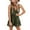 Army Green, variant on Womens V Neck Beach Tank Rompers Flowy Ruffle Layered Shorts Jumpsuit
