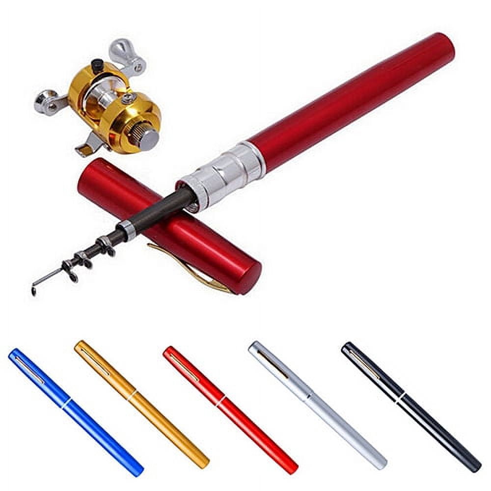Opolski Mini Portable Fish Pen Shape Spinning Pole Aluminum Alloy Telescopic Fishing Rod