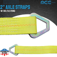 thumbnail image 5 of Mega Cargo Control USA 2” x 60” Axle Tie-Down Straps for Race Car Auto Hauler Tie Down (2-Pack) - WLL: 3333 lbs - Yellow, 5 of 6