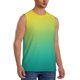 thumbnail image 2 of Balery Teal To Yellow Gradient Camisetas sin mangas para hombre, absorbe la humedad y protege contra el mal olor.-Medium, 2 of 7