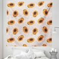 thumbnail image 1 of Pink and Grey Tapestry, Papaya Fruit Oval Pear Shape Juicy Orderly Repetitive Pattern of Art, Fabric Wall Hanging Decor for Bedroom Living Room Dorm, 5 Sizes, Pearl Burnt Sienna, by Ambesonne, 1 of 1