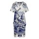 thumbnail image 3 of DELFT Azul holandés: Vestido holgado con bolsillo y estampado de molino de viento Vintage, 3 of 6