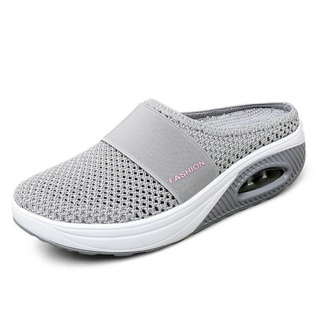 

Walking Shoes Breathable Casual Mesh Slip on Walking Shoes 42 Gray