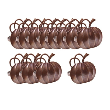 

Set of 12 Pumpkin Napkin Rings Table Decoration Bronze Napkin Rings Creative 3D Napkin Rings for Parties Halloween Family Gatherings