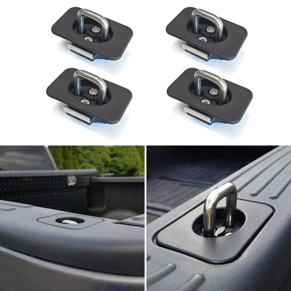 XBEEK 4 Pack Collapsible Retractable Truck Bed Tie Down Anchors for Ford F-150, F250, F350, Raptor
