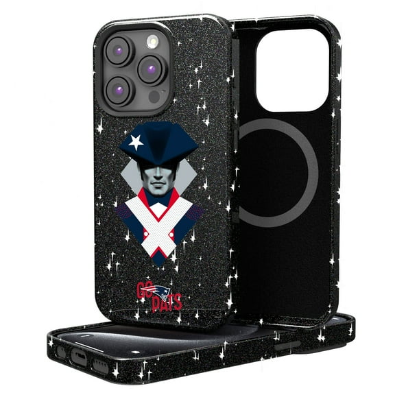Keyscaper Black New England Patriots 2024 Illustrated Limited Edition Bling iPhone Case