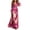 Pink, variant on Long Sleeve Mother of The Bride Dresses for Women 2026 Boho Chiffon Maxi Dresses Deep V Neck Floral Print Wedding Guest Gowns with Belt