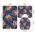 thumbnail image 3 of Pioneer Flower Floral Print Pattern Bathroom Rugs Sets 3 Piece,Toilet Cover Set,Absorbent Non Slip Bathroom Mats Sets with U-Shaped Contour Rug Toilet Rug Set, 3 of 5