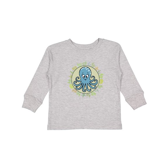 Inktastic Octopus Cute Ocean Sea Creature Boys or Girls Long Sleeve Toddler T-Shirt