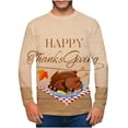 thumbnail image 1 of Camisas de Acción de Gracias Para Hombres Casual Cuello Redondo Pulóver 3D Impreso Camiseta Con Estampado Realista Odeerbi ODB203821, 1 of 5