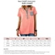 thumbnail image 5 of Camiseta con cuello redondo para mujer, camiseta de manga corta con bloqueo de color y cuello redondo con un solo pecho, color rosa S, 5 of 6
