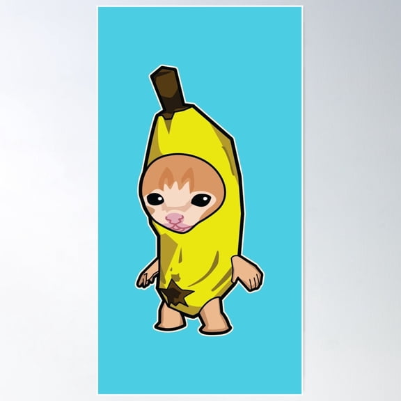 Happy Happy Banana Cat Meme Poster Wall Art, UNFRAMED PAPER POSTER, Home Decor, Vintage Gift, Living Room Dercor