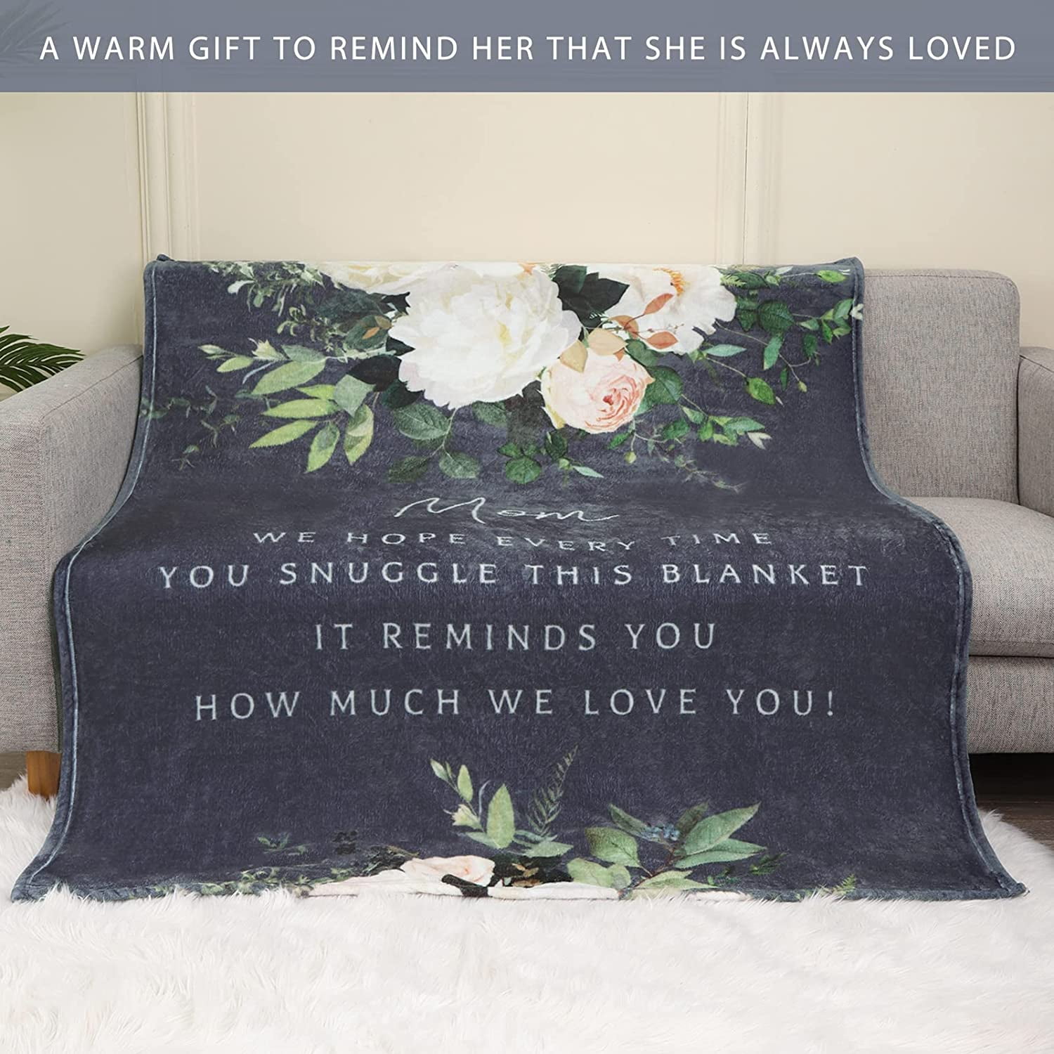 LHSHID Mom Gifts Gifts for Mom Mom Birthday Gifts 40thth Birthday Gifts for Women for Mom Christmas Day Gifts for Mom Mom Birthday Gifts from Daughter Son Soft Throw Blanket 40x50in