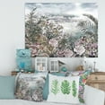 thumbnail image 2 of Abstract Retro Flowers By The Sea Side 32 in x 16 in Painting Canvas Art Print, by Designart, 2 of 4