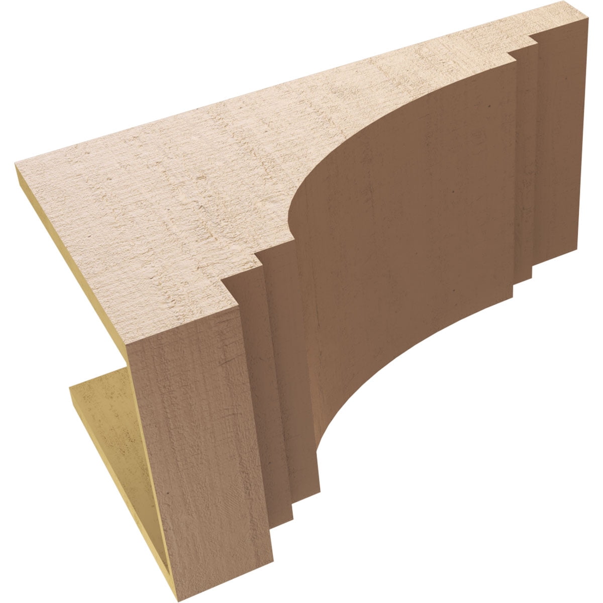 12"W x 24"D x 12"H Wide Pescadero Rough Cedar Woodgrain TimberThane Corbel, Primed Tan