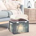 thumbnail image 3 of Yayeee Collapsible Cube Storage Bin with Lid Fabric Closet Decorative Basket with Handles, Retro Forest, 3 of 7