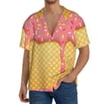 thumbnail image 3 of KLL Pink Ice Cream Print Men's Shirt Short Sleeve Button Down Summer Cuba Beach Shirts- Medium, 3 of 7