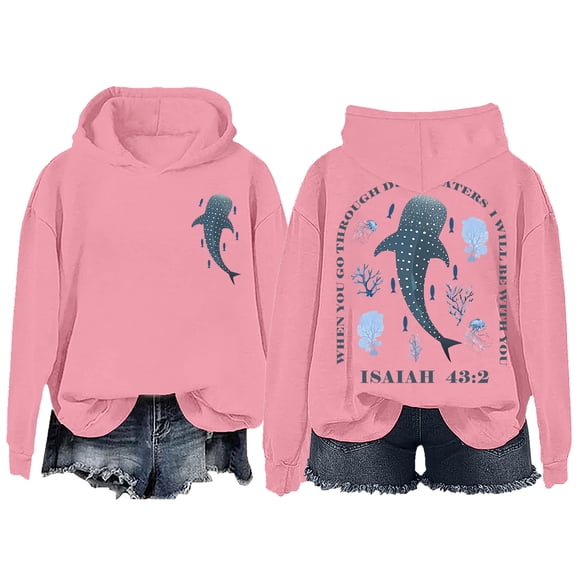 Whale Shark Hoodie When You Go Through Deep Waters Christian Isaiah 43 2 Shirt
