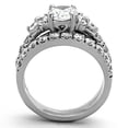 thumbnail image 3 of High polished (no plating) Stainless Steel Ring with AAA Grade CZ in Clear for Women Clear Stone Color Style TK1331 Size 7, 3 of 4