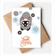 thumbnail image 1 of Gatito siames Gato gris animal Nota en blanco del sobre de la tarjeta de agradecimiento, 1 of 4