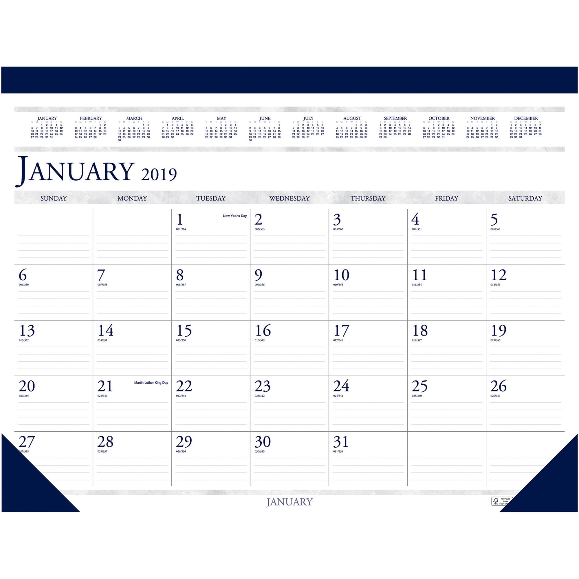 house of doolittle recycled two color monthly desk pad calendar 22 daily desk calendar 2015