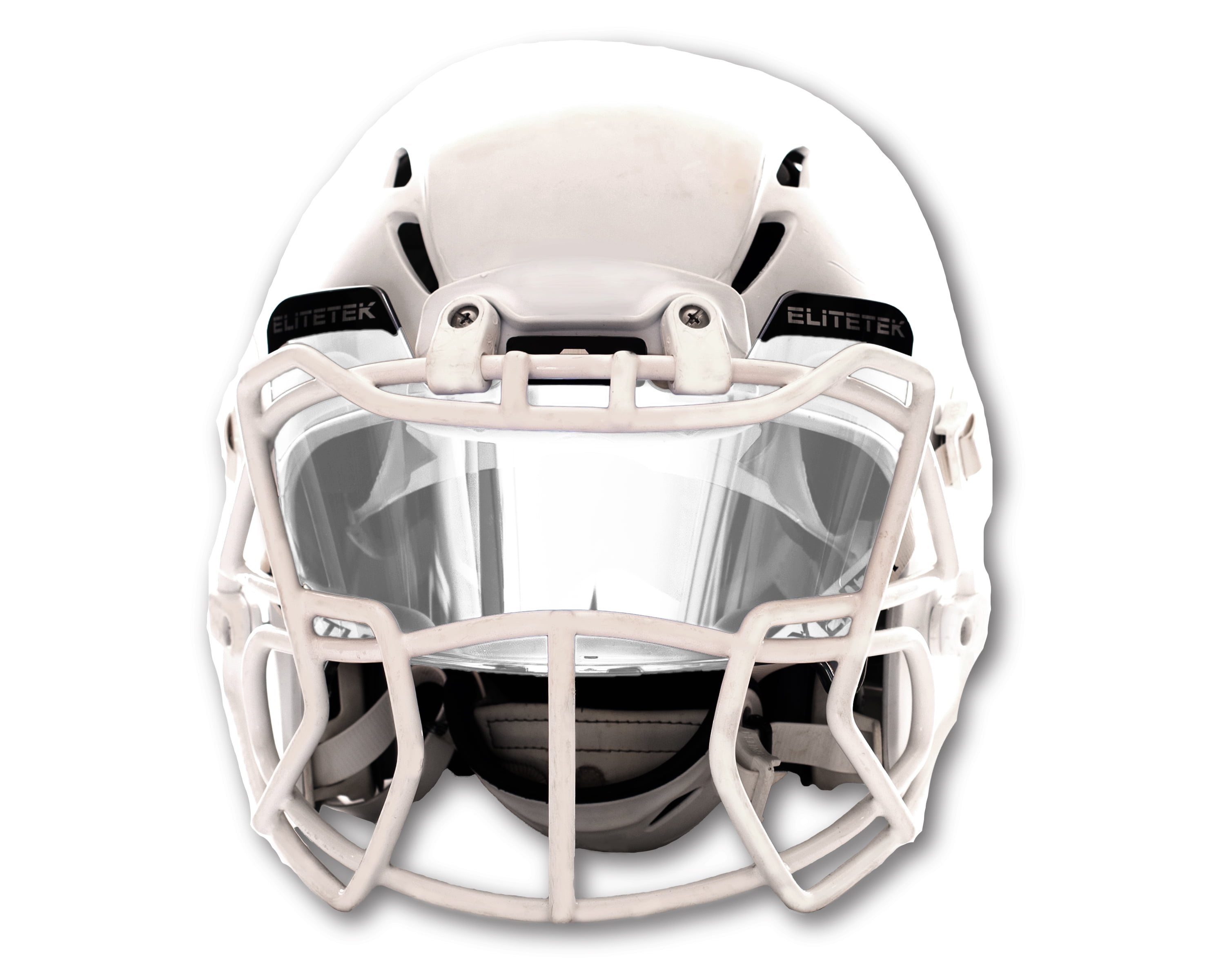 WHITE Unbranded Football Helmet Visor Eye Shield QUICK-RELEASE Clips 