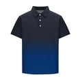 thumbnail image 5 of Men's Gradient Print Short Sleeve Golf Polo Shirt, Breathable Quick Dry Moisture Wicking Design, Loose Fit Athletic Performance Sport Top, Big and Tall Sizes M-4XL Blue, 5 of 5