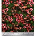 thumbnail image 1 of Soimoi Cotton Jersey Fabric Leaves,Floral & Flamingo Bird Print Fabric by The Yard 58 Inch Wide, 1 of 1