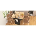 thumbnail image 4 of 55.7" Black Kitchen Island With 2 Drop Leaf, Rolling, Power Outlet, Folding Table, 3 Drawers, Spice & Towel Rack, Storage Cart Box Cabinet, 4 of 6