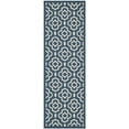 thumbnail image 2 of Safavieh Courtyard Lavern Geometric Indoor/Outdoor Runner Rug, Navy/Beige, 2'3" x 10', 2 of 9