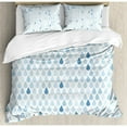 thumbnail image 3 of Blue and White Twin Size Duvet Cover Set, Minimalist Rain Drops Motive inTones Tears of Earth Air Gravity Image Art, Decorative 2 Piece Bedding Set with 1 Pillow Sham, Pale Blue, by Ambesonne, 3 of 3