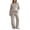A02-Beige, variant on LEKWK Maternity Pajamas Ruched Long Sleeve Top and Wide Leg Pants Soft Stretchy Postpartum Pajama Set Hospital Bag Pregnancy Lounge Set
