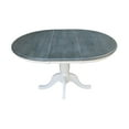 thumbnail image 6 of International Concepts 36" Wood Round Table With 12" Leaf in White/Heather Gray, 6 of 14