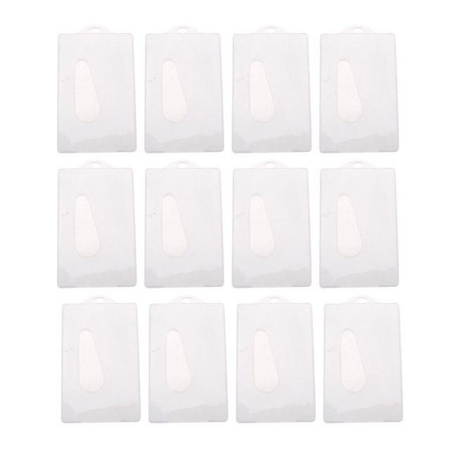 MasteelfCA 12pcs Cover ID Protector with Hole-Opening Frosty Transparent Strong Plastics Quality for Bus Bank Card(White)