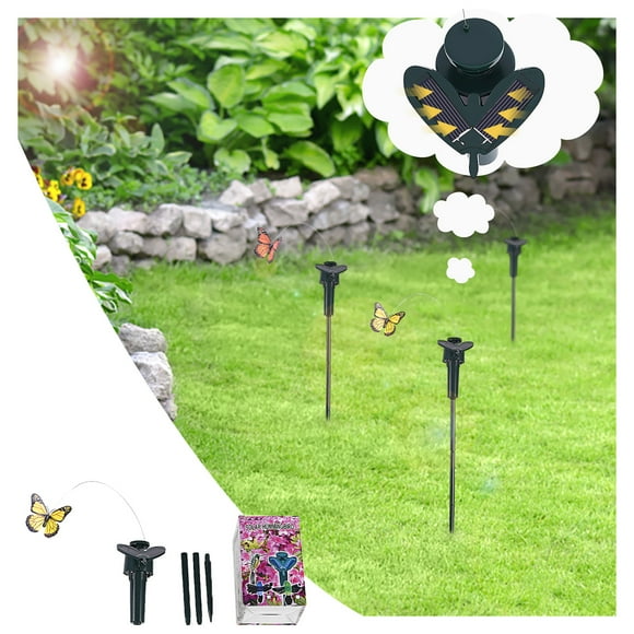 Wefuesd Solar Lights 2Pcs Solar Butterfly Garden Electric Resin Butterfly Mall Park Simulation Decorationoutdoor Solar Lights for Yard Solar Lights Outdoor Waterproof Wefuesd