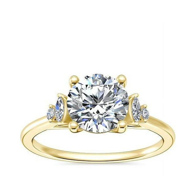 0.70 Carat Excellent Round Cut Natural Diamond Beautiful Solitaire Bridal Ring for Bride Solid 14K Yellow Gold Size 5