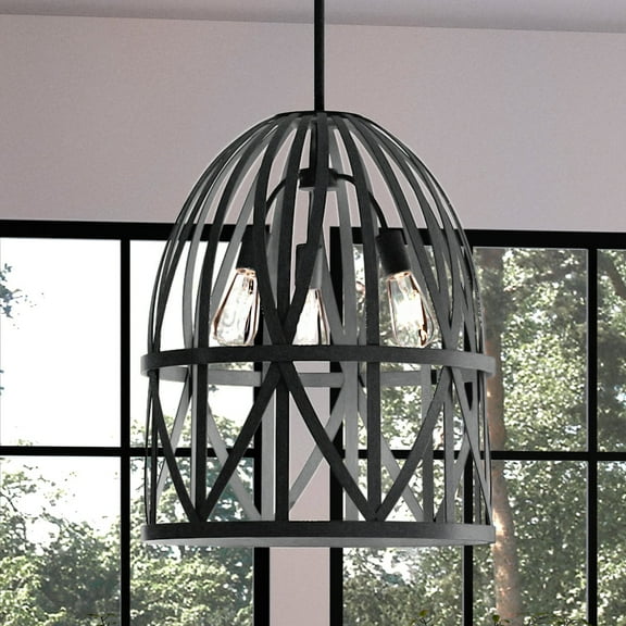 Luxury Farmhouse Chandelier, 25.25H x 20.875W, with Bohemian Style, Black Oak, UHP4123 by Urban Ambiance