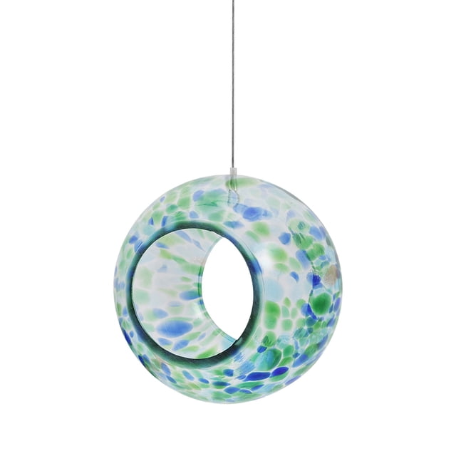 Hummingbird Feeder Glass Stained Outdoor Hanging Circular Garden Decoration Pendant