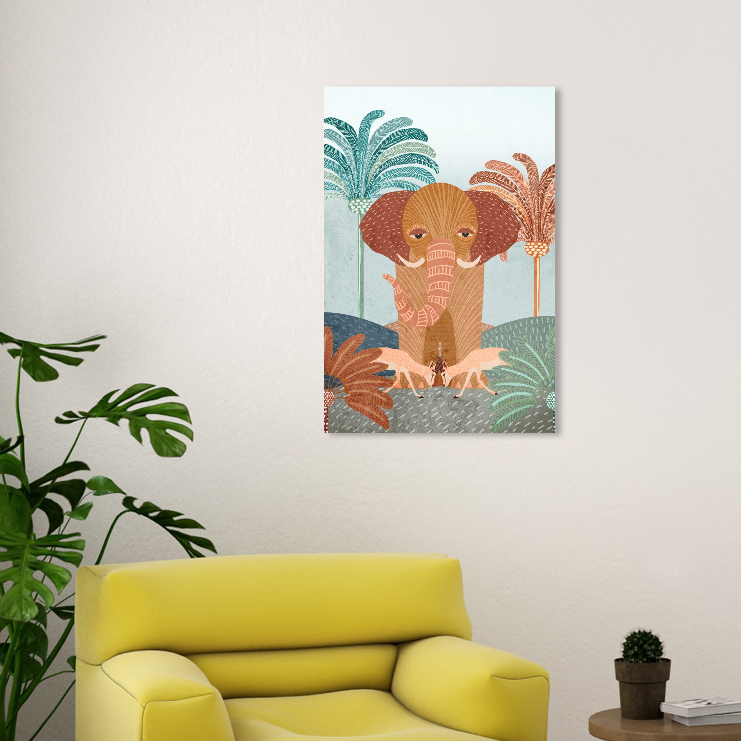 Wynwood Studio Canvas Great Elephant Animals Zoo and Wild Animals Wall Art Canvas Print Orange 20x30