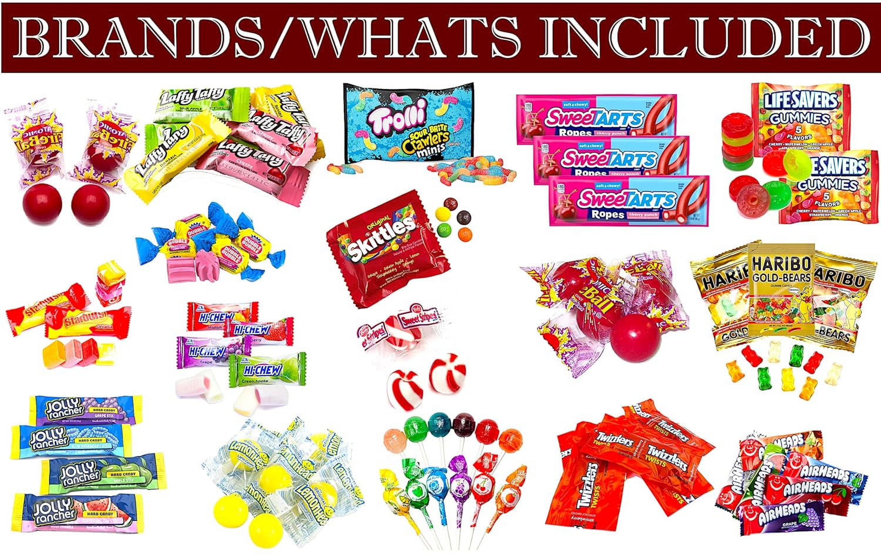 HUGE Assorted Candy PARTY MIX BOX 6.50 LBS/104 OZ Over 255 Individually Wrapped Candies of All Time America's Most (Purple)
