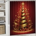thumbnail image 6 of Shangniulu Shower Curtain for Bathroom with Hooks,Without Odor Polyester Fiber Material,Gold Xmas Tree Bathroom Decorative Shower Curtains Water Repellent Washable White, 6 of 7