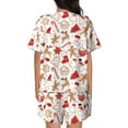 thumbnail image 6 of Susaid Gingerbread Holiday Sweets Print Women's Pajama Set, Button-Up Sleepwear with Elastic Waist Shorts, Perfect for Lounging, Yoga, Beach, and Casual Wear-Medium, 6 of 7