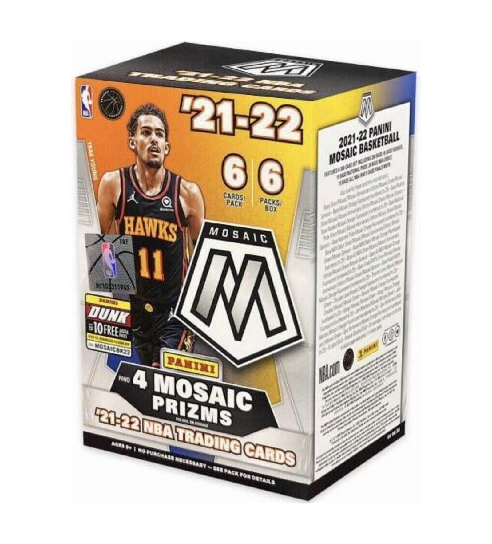 Panini, NBA Mosaic Blaster Box, 2021-22, 6 Packs with 4 Mosaic